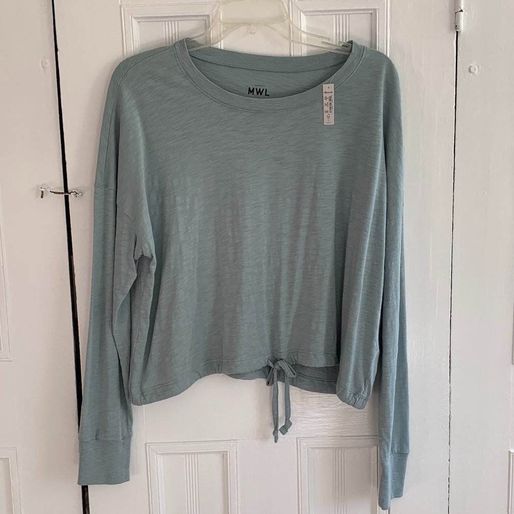 Women's Madewell MWL Drawstring Tee, Medium, Blue Green